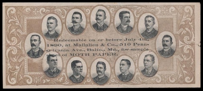 1889 Moth Paper Currency